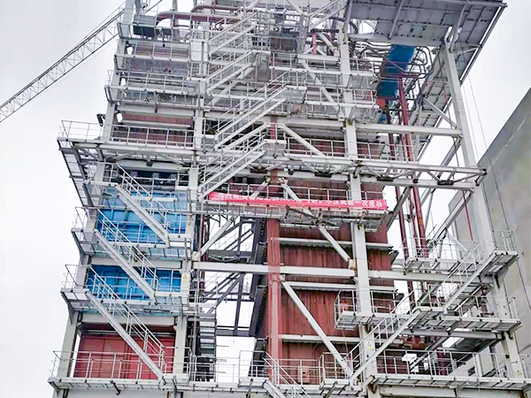 河南信陽循環流化床施工現場